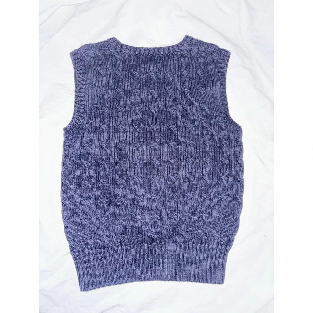 Polo Ralph Lauren boys cable‎ knit blue vest size 6